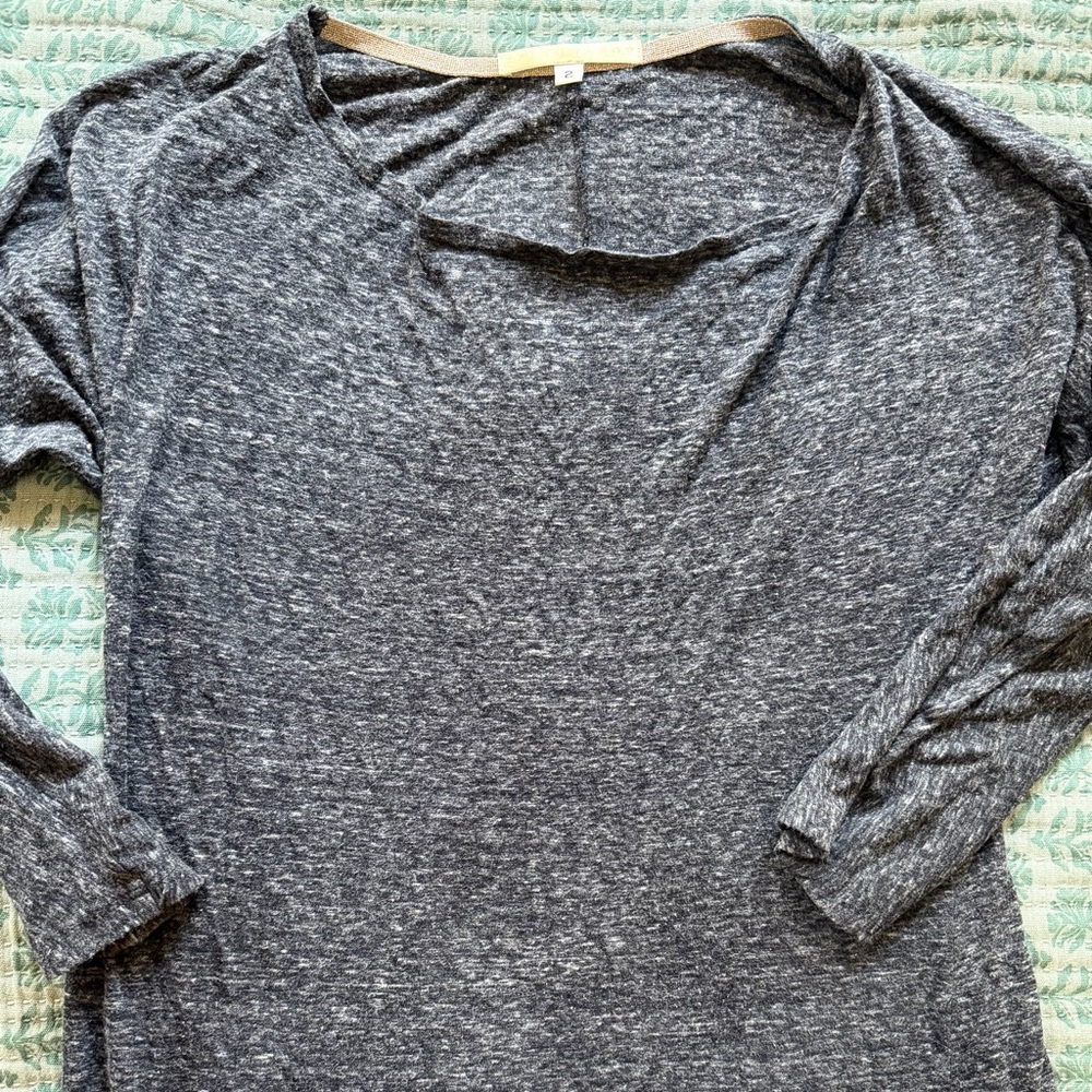 Erica Tanov cotton Charcoal Long Sleeve Top